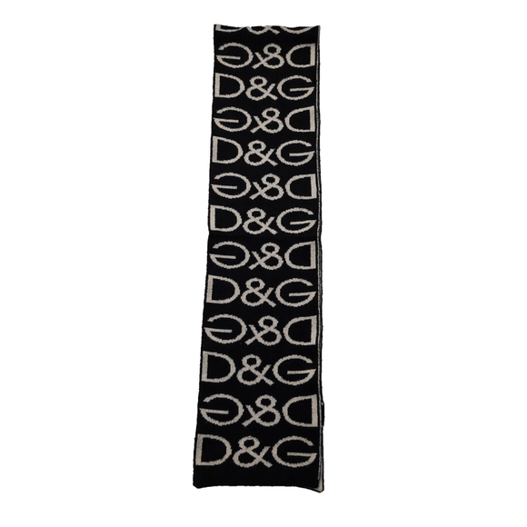 Dolce & Gabbana D&G Black & Off White Reversible Heavy Wool Scarf Pre-owned - Picture 5 of 16